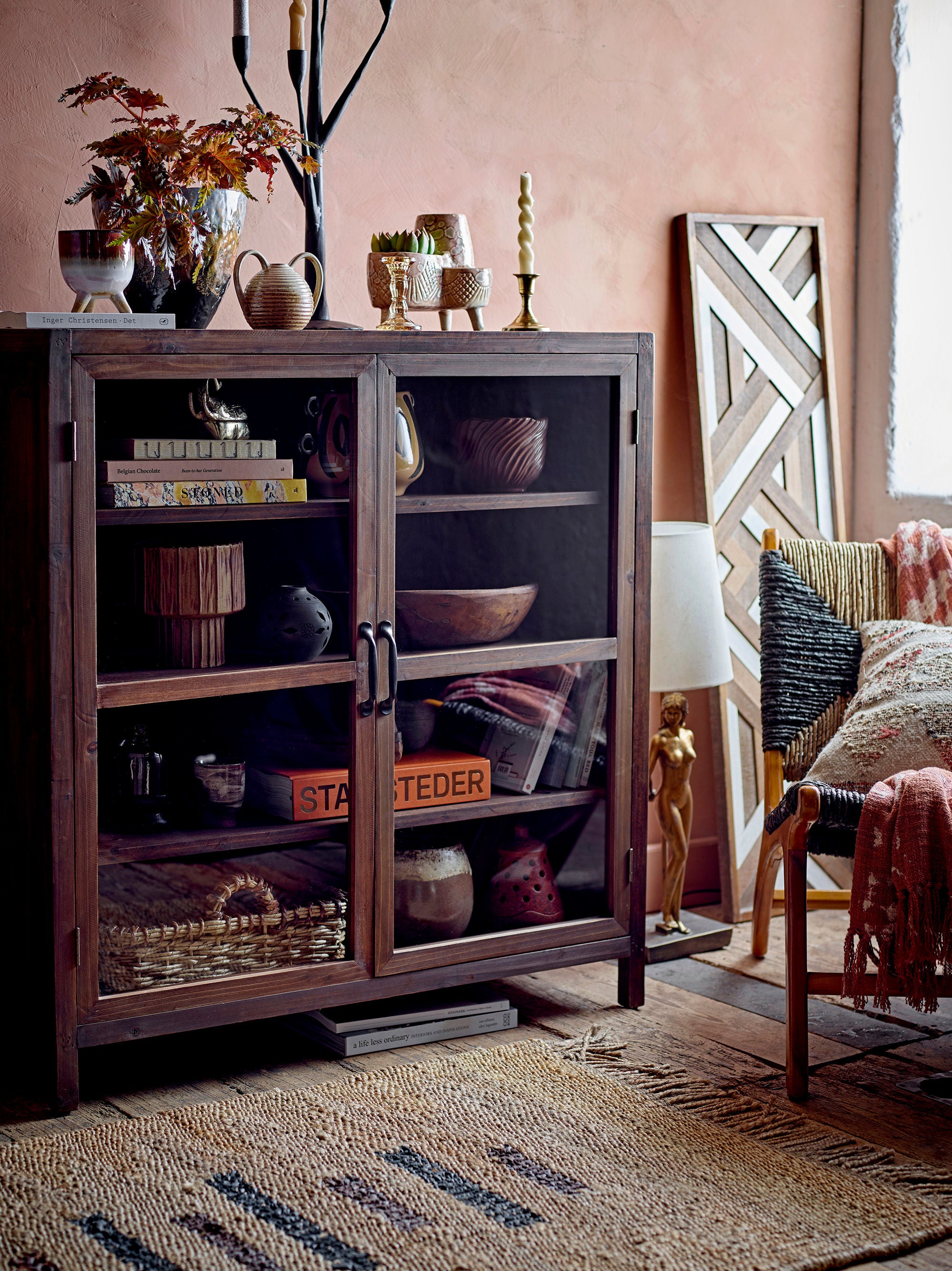 Creative Collection Fauteuil Grant, Noir, Bois de teck