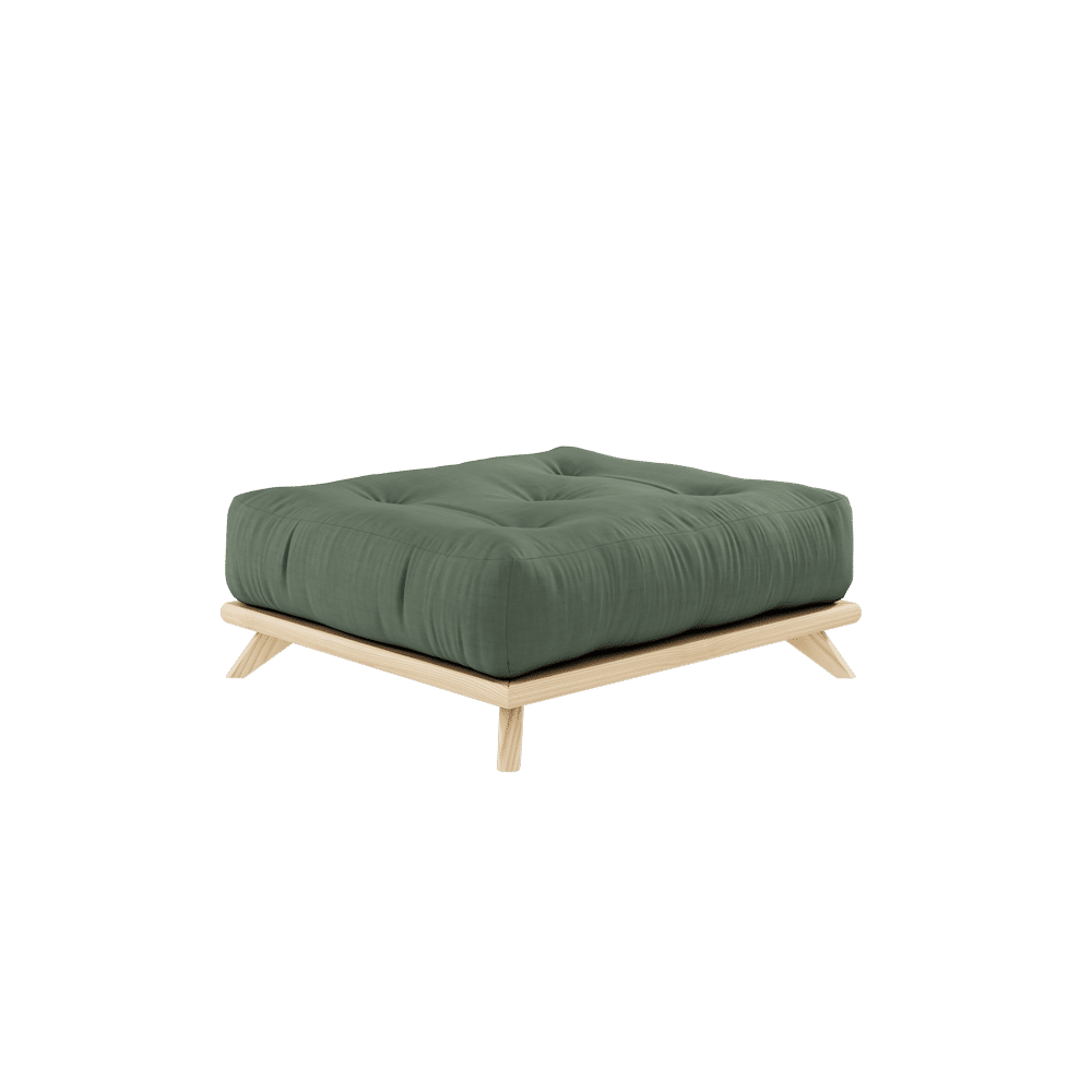 Karup Design SENZA HOCKER KLAR LACKIERT MIT SENZA HOCKER Matratze Olivgrün