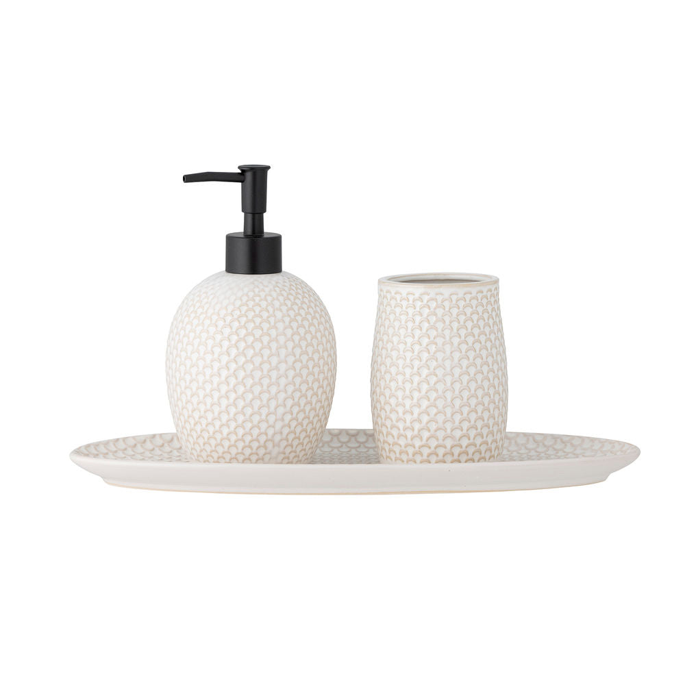 Blooming ville Hrin Seifensp ender Set, Natur, Steinzeug