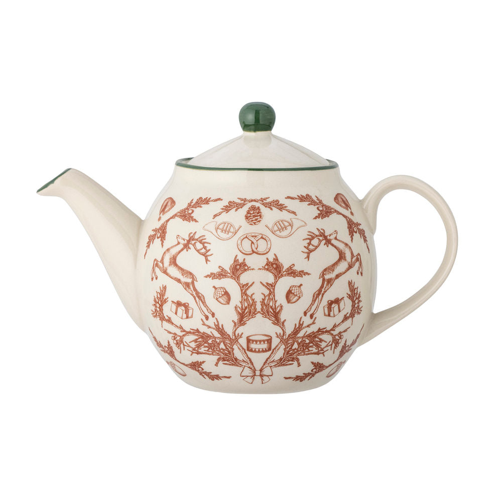 Bloomingville Beth Theepot, Rood, Steengoed