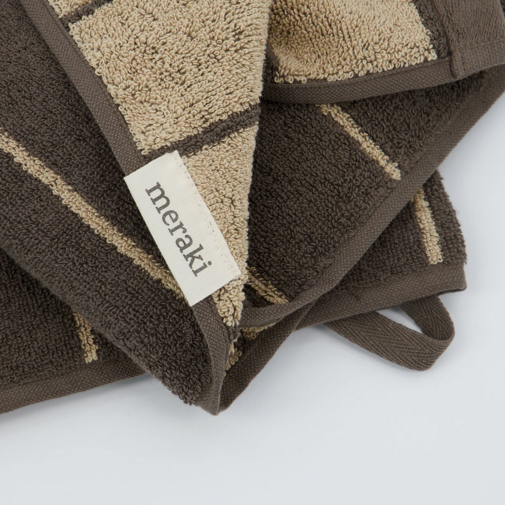 Meraki Handdoek, Stripe, Leger