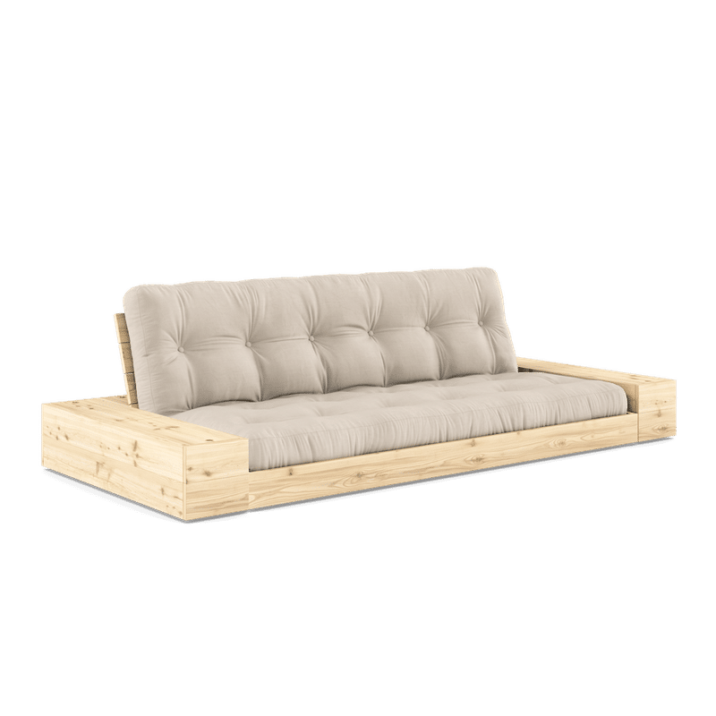 Karup Design BASE KLAR LACKIERT MIT 2 ZIJKANTEN KLAR MIT 5-LAGERN GEMISCHTER MATRATZE BEIGE