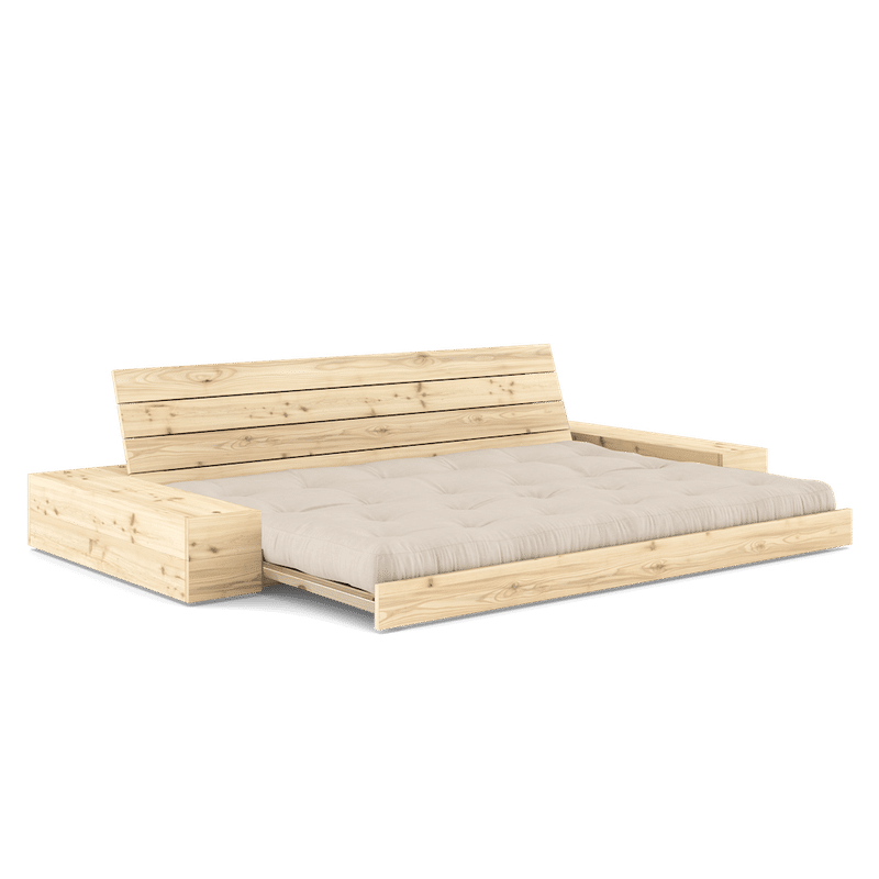 Karup Design BASE KLAR LACKIERT MIT 2 ZIJKANTEN KLAR MIT 5-LAGERN GEMISCHTER MATRATZE BEIGE