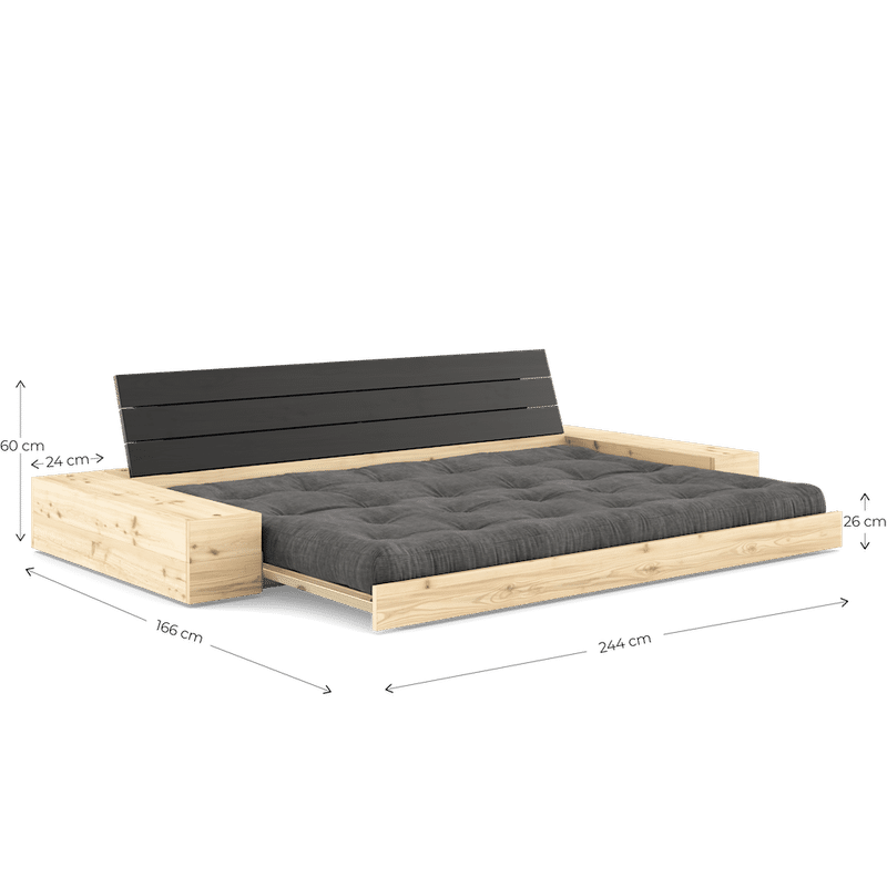 Karup Design BASE KLARE LACKIERT W. 2 SIDEBOXES KLAREN W. 5-Schicht GEMISCHTE MATRATZE MOCCA