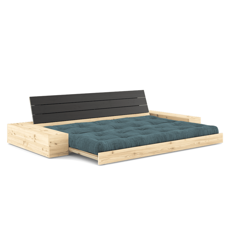 Karup Design BASE BLACK NIGHT LACKIERT MIT 2 ZIJKANTEN HELDER MIT 5-LAGER-MISCHMATRATZE HELLBLAU