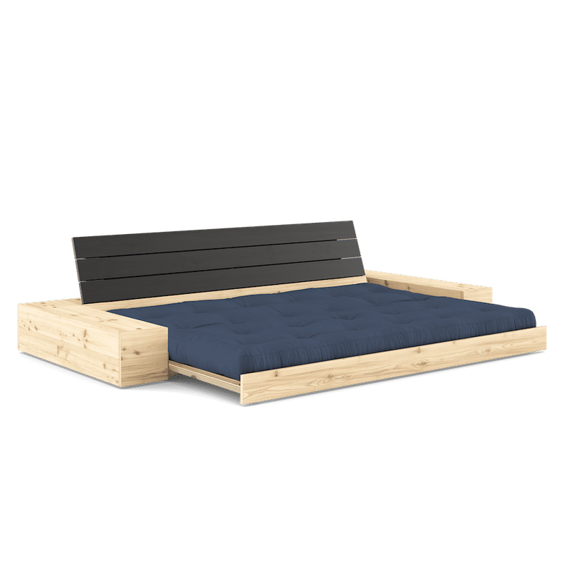 Karup Design BASE SCHWARZ NACHT LACKIERT W. 2 SIDEBOXES KLAREN W. 5-Schicht GEMISCHTE MATRATZE NAVY