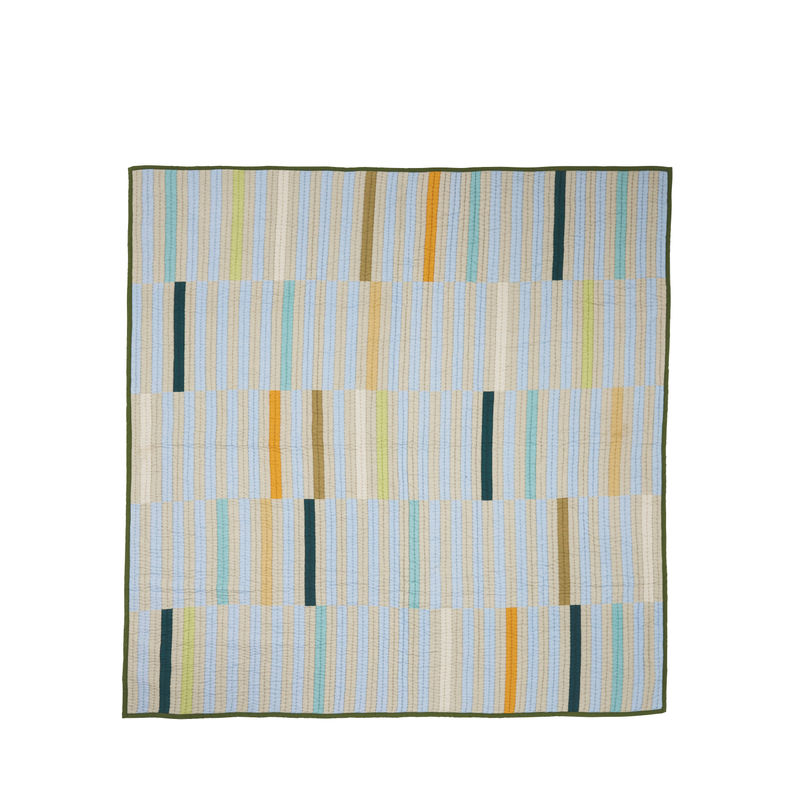 Hübsch Couvre-lit Twist 260x260 Vert foncé/Multicolore