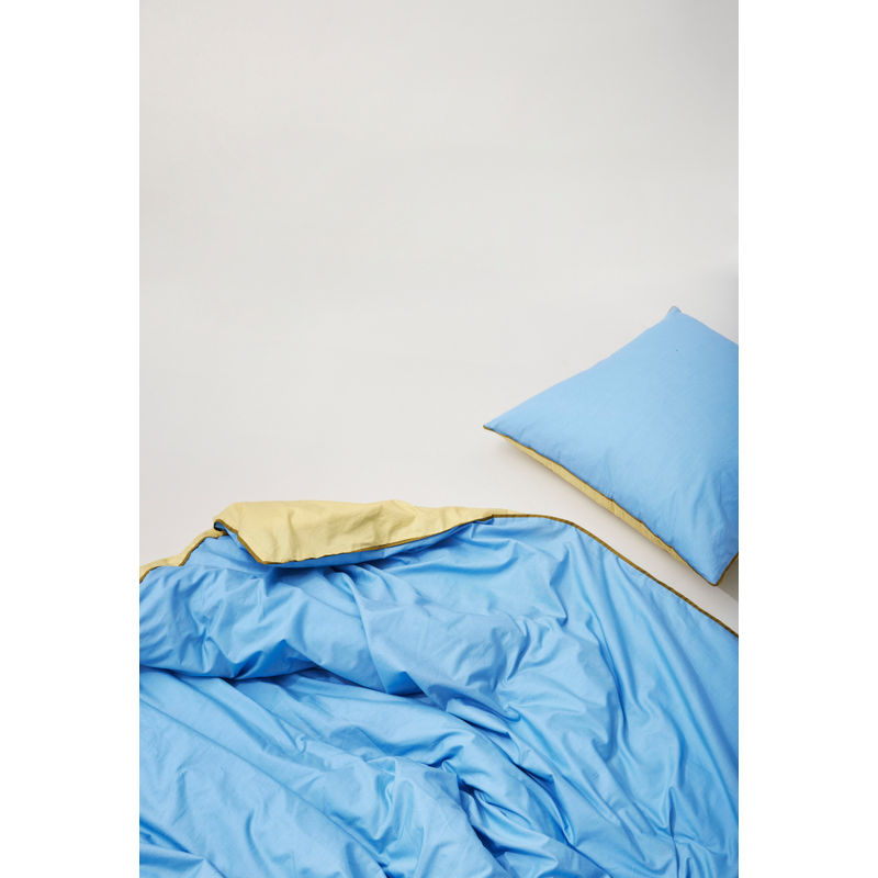 Hübsch Aki Ropa de cama 60/200 Azul/Amarillo