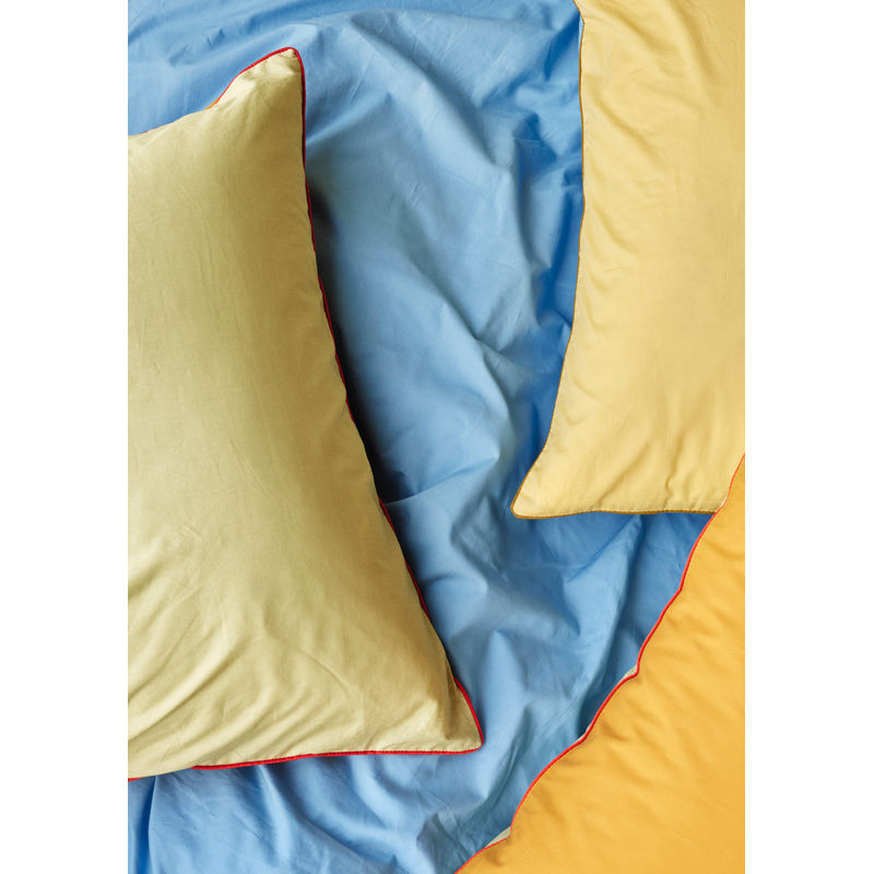 Hübsch Aki Ropa de cama 60/200 Azul/Amarillo