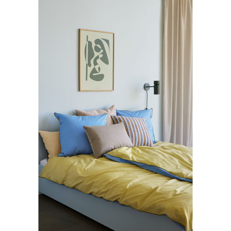 Hübsch Aki Ropa de cama 60/220 Azul/Amarillo