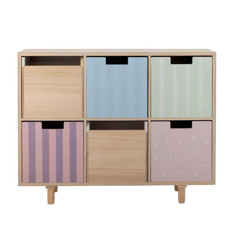 Bloomingville MINI Calle boekenkast met laden, Naturel, Hout