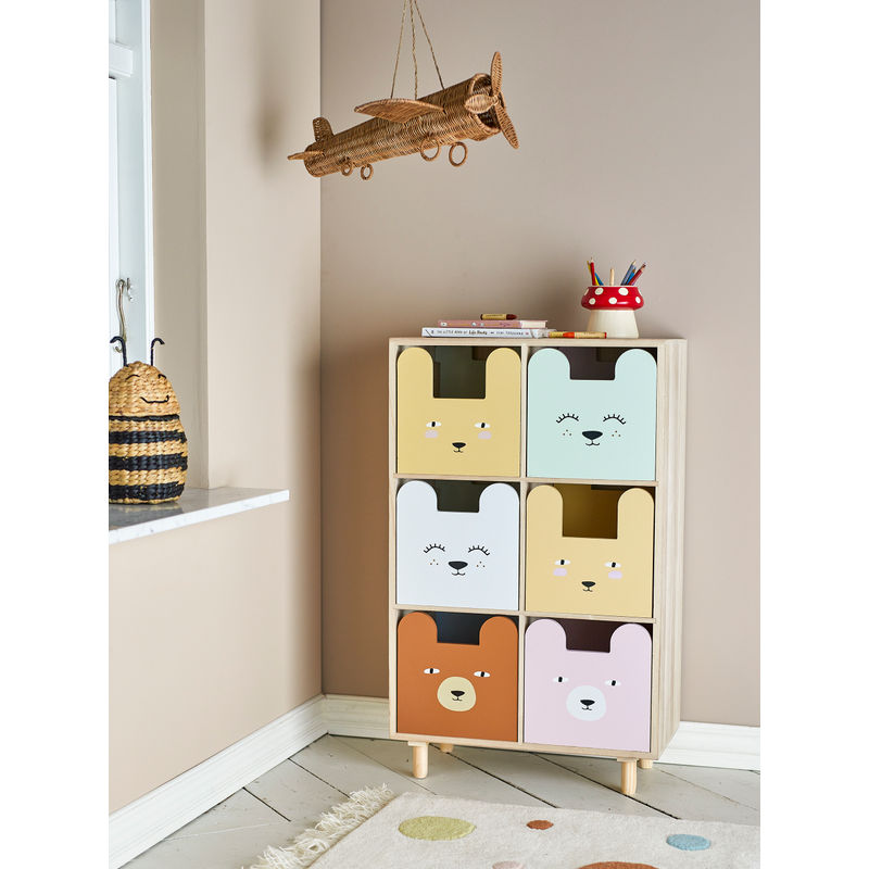 Bloomingville MINI Calle boekenkast met laden, Naturel, Hout