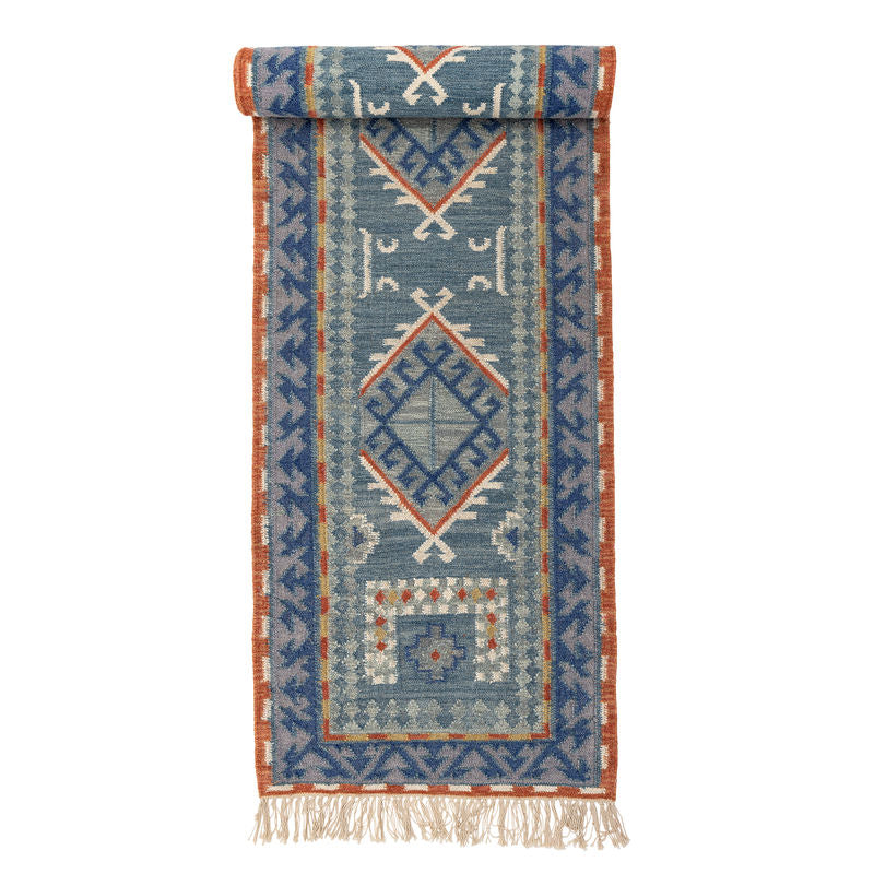 Bloomingville Arsam Vloerkleed, Blauw, Wol