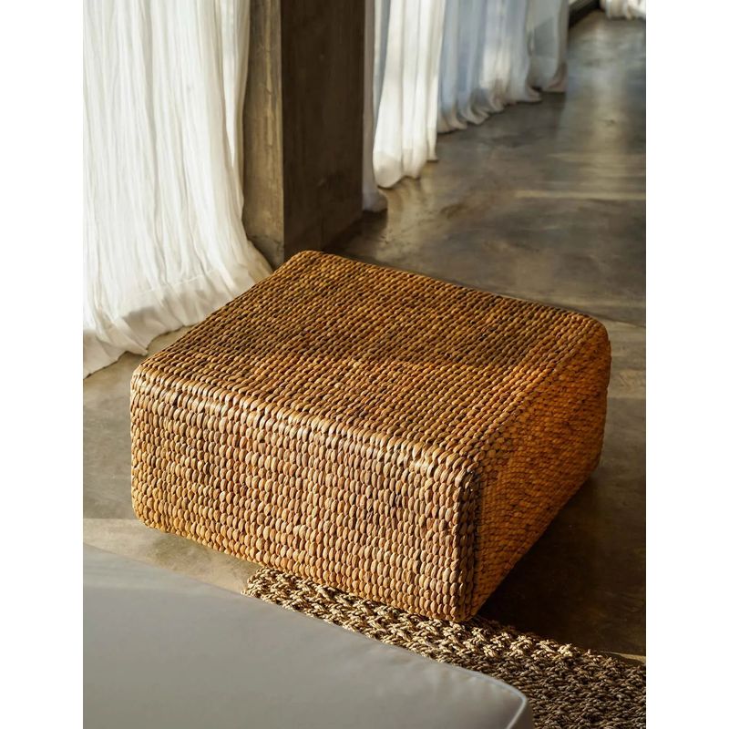 Bazarbizar-b2b Le pouf carré Jacinthe-Nature-M