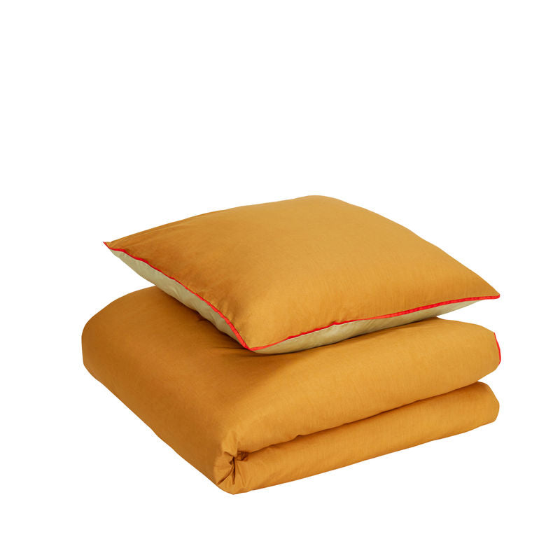 Hübsch Aki Bedding 80/200 Naranja/Verde