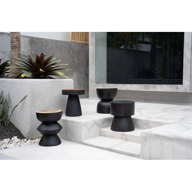 Bazar Bizar The Rayu Side Table - Black Natural