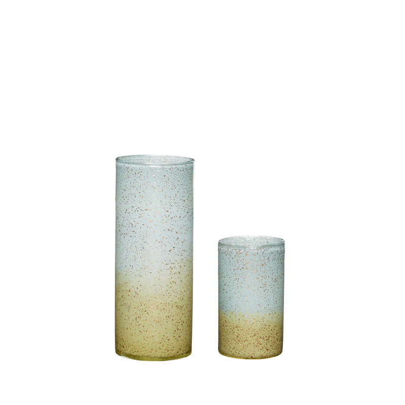 Hübsch Schimmer Vase Blau/Braun (2er-Set)