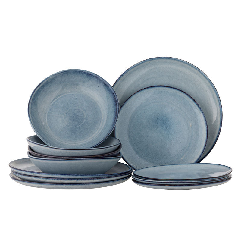 Bloomingville Sandrine Servies Set, Blauw, Aardewerk