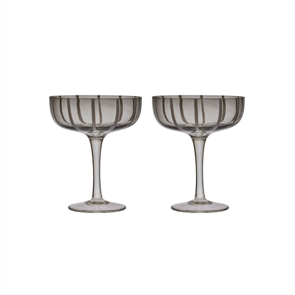 Verres Coupe Mizu OYOY LIVING - Lot de 2 - Gris