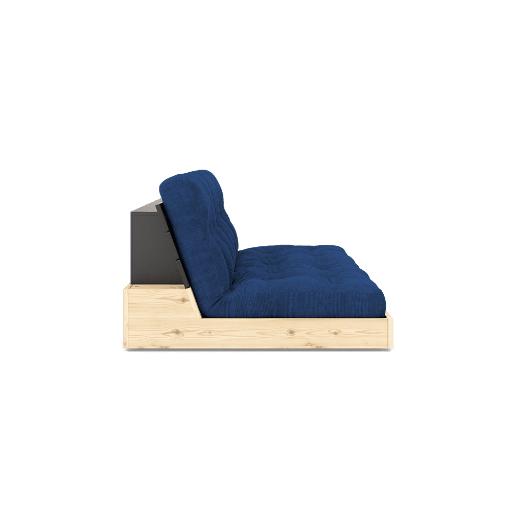 Design NOIR NUIT LAQUÉ W. MATELAS MIXTE 5 COUCHES BLEU ROYAL