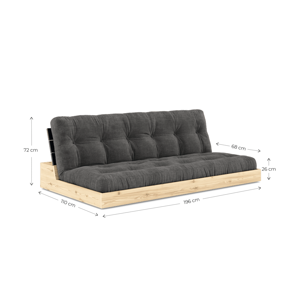 Design NOIR NUIT LAQUÉ W. MATELAS MIXTE 5 COUCHES BLEU ROYAL