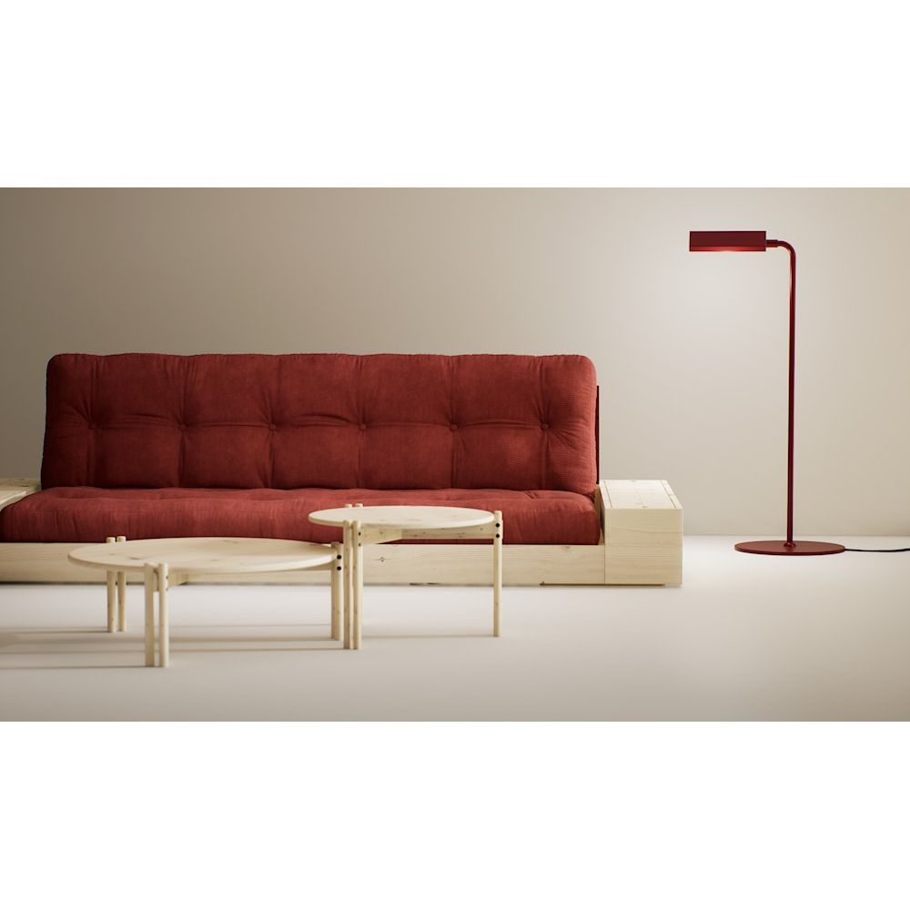 Design NOIR NUIT LAQUÉ W. MATELAS MIXTE 5 COUCHES ROUGE RUBIS