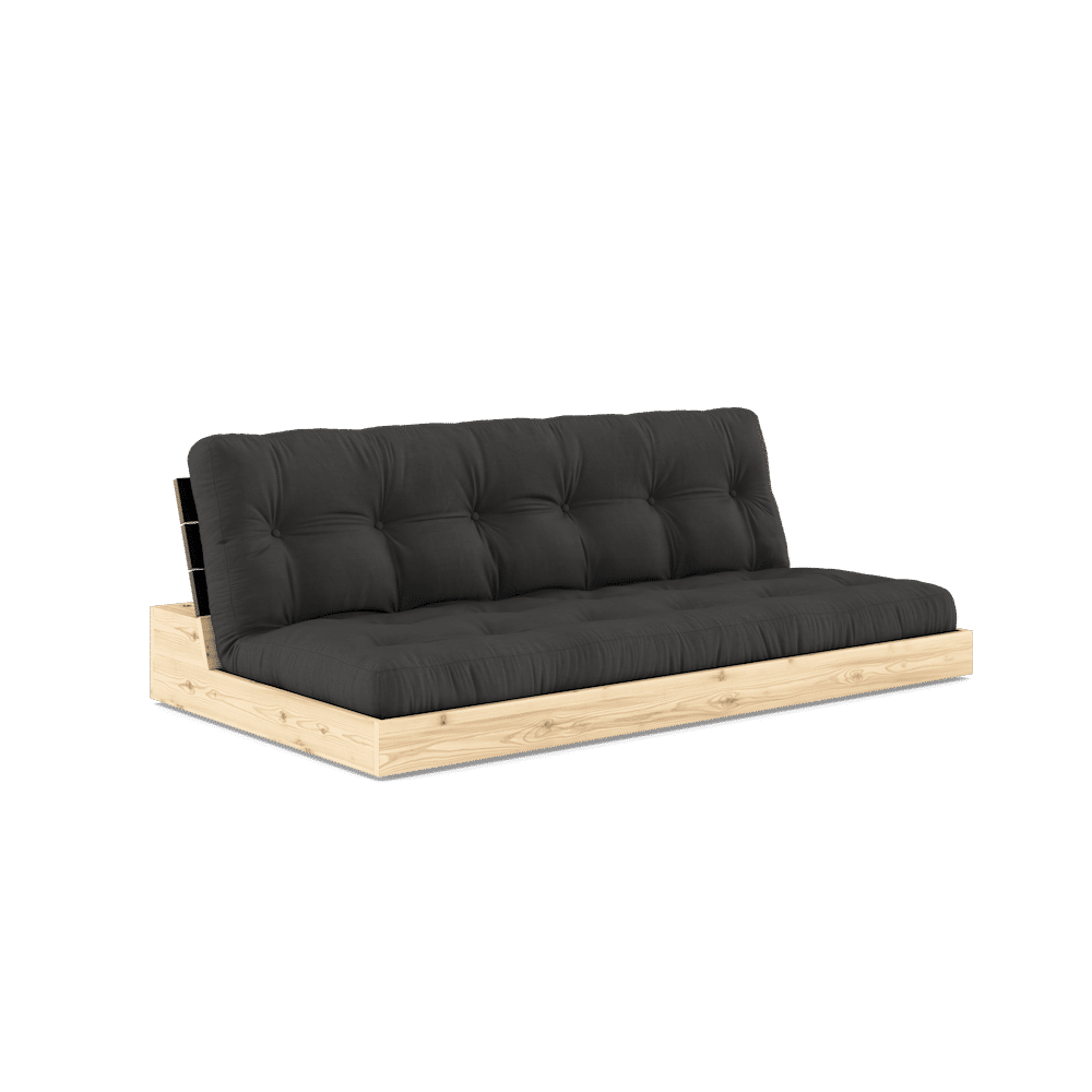 Karup Design BASE NEGRO NOCHE LACADO W. COLCHÓN MIXTO 5 CAPAS GRIS OSCURO