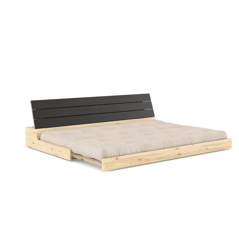 Karup Design BASE NEGRO NOCHE LACADO W. COLCHÓN MIXTO 5 CAPAS BEIGE