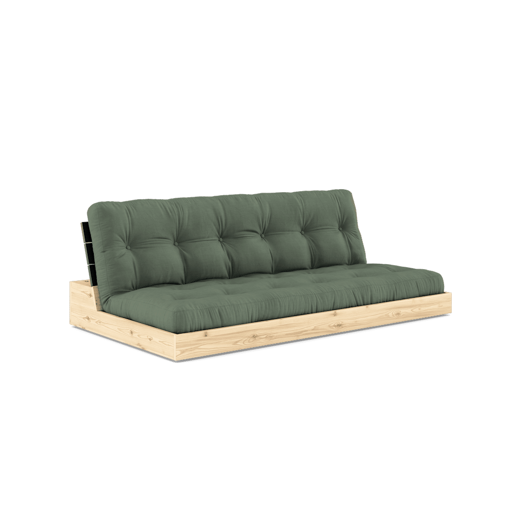 Karup Design BASE NEGRO NOCHE LACADO W. COLCHÓN MIXTO DE 5 CAPAS VERDE OLIVA