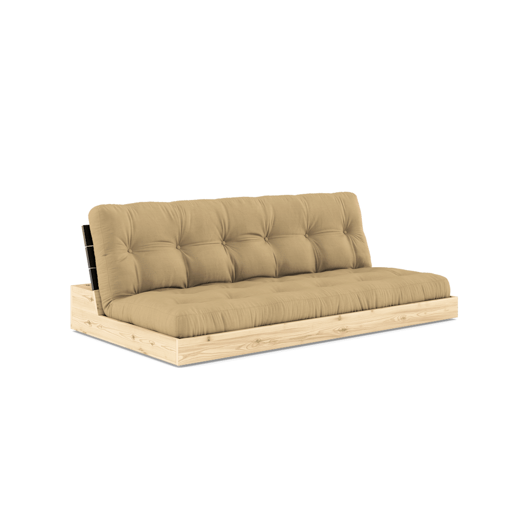 Karup Design BASE NEGRO NOCHE LACADO W. COLCHÓN MIXTO 5 CAPAS TRIGO BEIGE