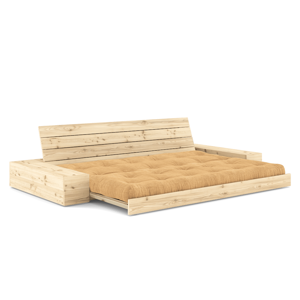 Karup Design BASE CLAIR LAQUE W. 2 SIDEBOXES CLAIR W. MATELAS MIXTE 5 COUCHES FUDGE BRUN