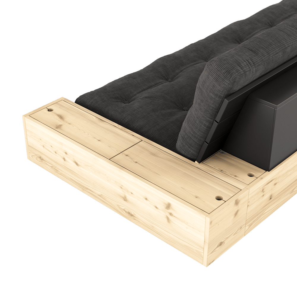 Karup Design BASE CLAIR LAQUE W. 2 SIDEBOXES CLAIR W. MATELAS MIXTE 5 COUCHES FUDGE BRUN