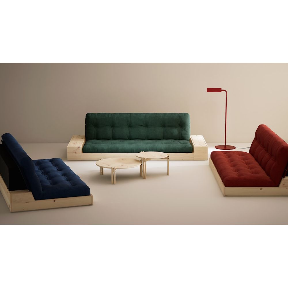 Karup Design BASE CLAIR LAQUE W. 2 SIDEBOXES CLAIR W. MATELAS MIXTE 5 COUCHES FUDGE BRUN