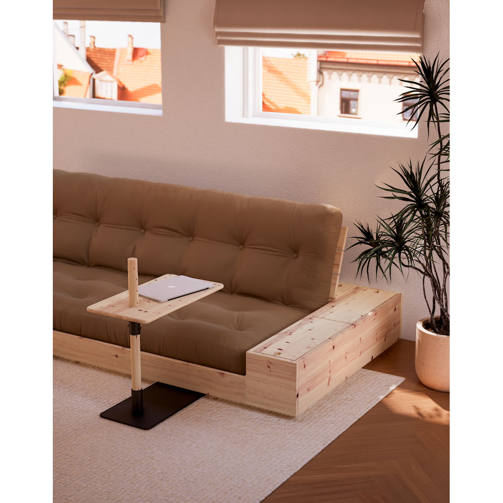 Karup Design BASE CLAIR LAQUE W. 2 SIDEBOXES CLAIR W. MATELAS MIXTE 5 COUCHES FUDGE BRUN