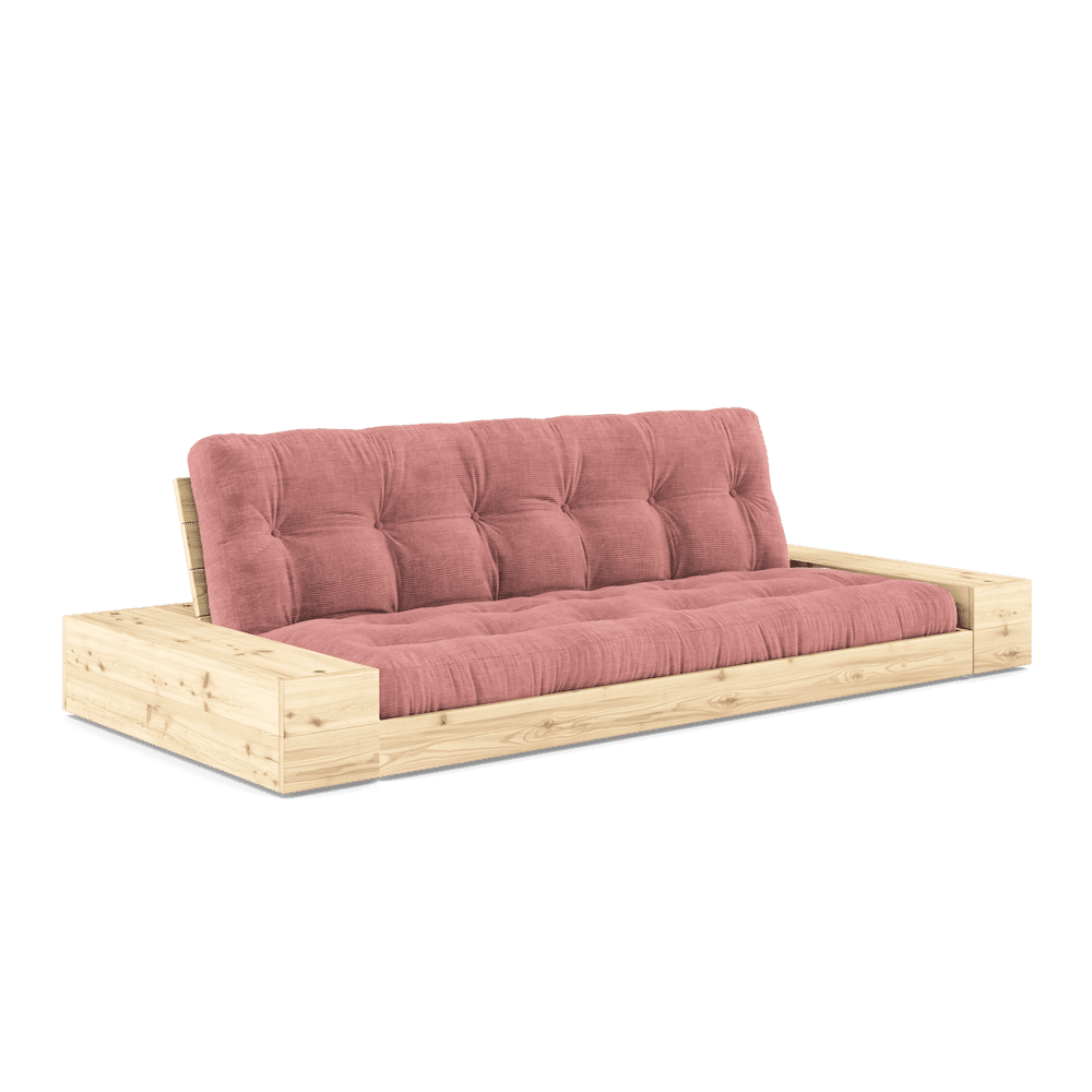 Karup Design BASE CLAIR LAQUE W. 2 SIDEBOXES CLAIR W. MATELAS MIXTE 5 COUCHES SORBET ROSE