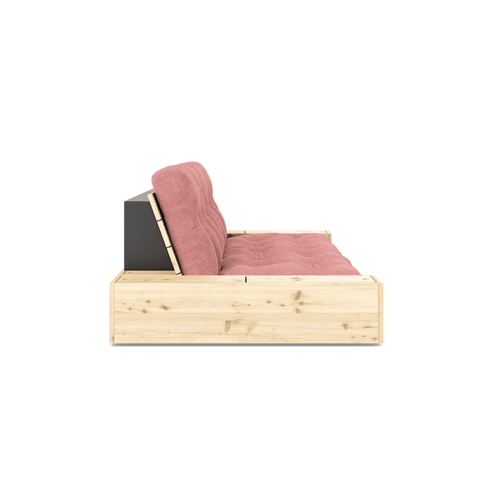 Karup Design BASE CLAIR LAQUE W. 2 SIDEBOXES CLAIR W. MATELAS MIXTE 5 COUCHES SORBET ROSE