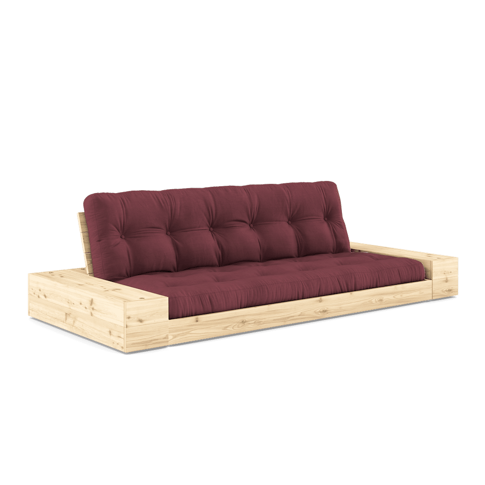 Karup Design BASE CLAIR LAQUE W. 2 SIDEBOXES CLAIR W. MATELAS MIXTE 5 COUCHES BORDEAUX