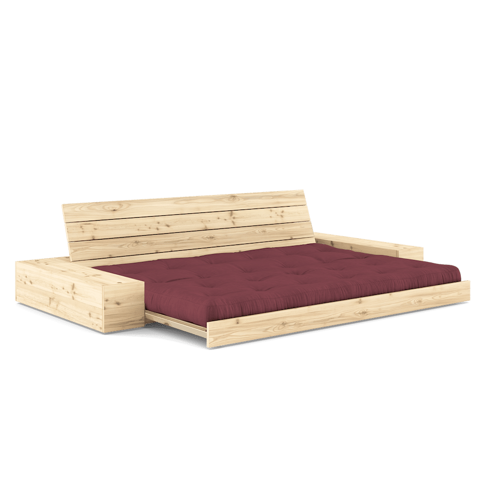 Karup Design BASE CLAIR LAQUE W. 2 SIDEBOXES CLAIR W. MATELAS MIXTE 5 COUCHES BORDEAUX