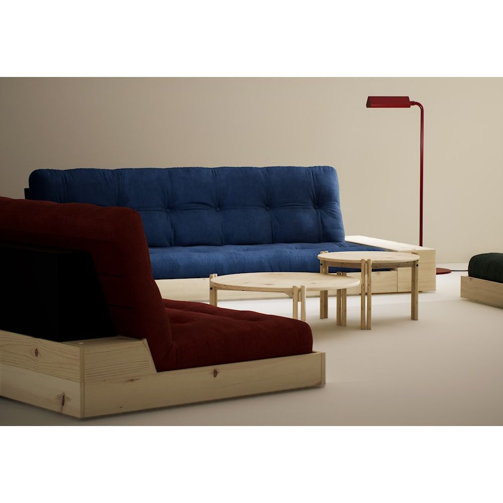 Karup Design BASE CLAIR LAQUE W. 2 SIDEBOXES CLAIR W. MATELAS MIXTE 5 COUCHES BORDEAUX