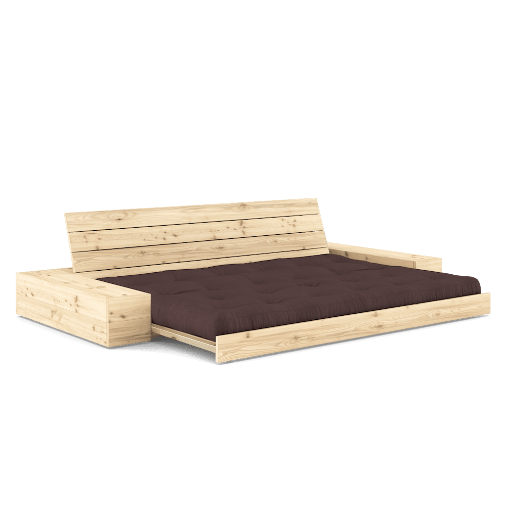 Karup Design BASE CLAIR LAQUE W. 2 SIDEBOXES CLAIR W. MATELAS MIXTE 5 COUCHES BRUN