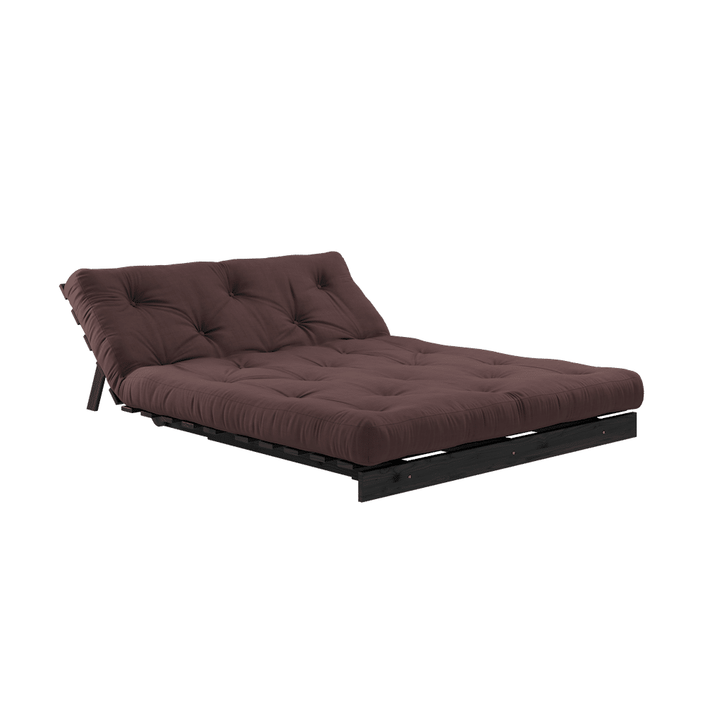 Design ROOTS NOIR LAQUÉ 140X200 W. ROOTS MATELAS BRUN