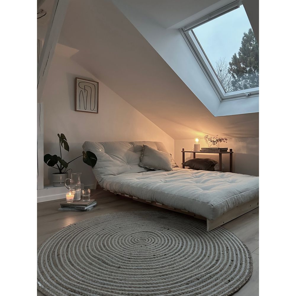 Design ROOTS NOIR LAQUÉ 140X200 W. ROOTS MATELAS BRUN