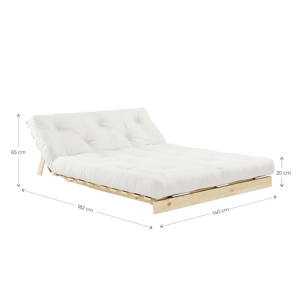 Karup Design ROOTS BLACK LACQUERED 140 X 200 W. ROOTS MATTRESS WHEAT BEIGE