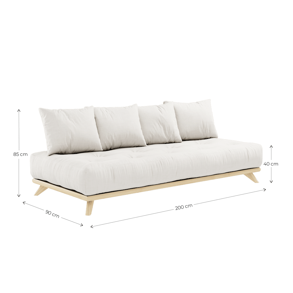 Karup Design SANS DAYBED CLAIR LAQUÉ W. SANS JEU DE MATELAS BORDEAUX