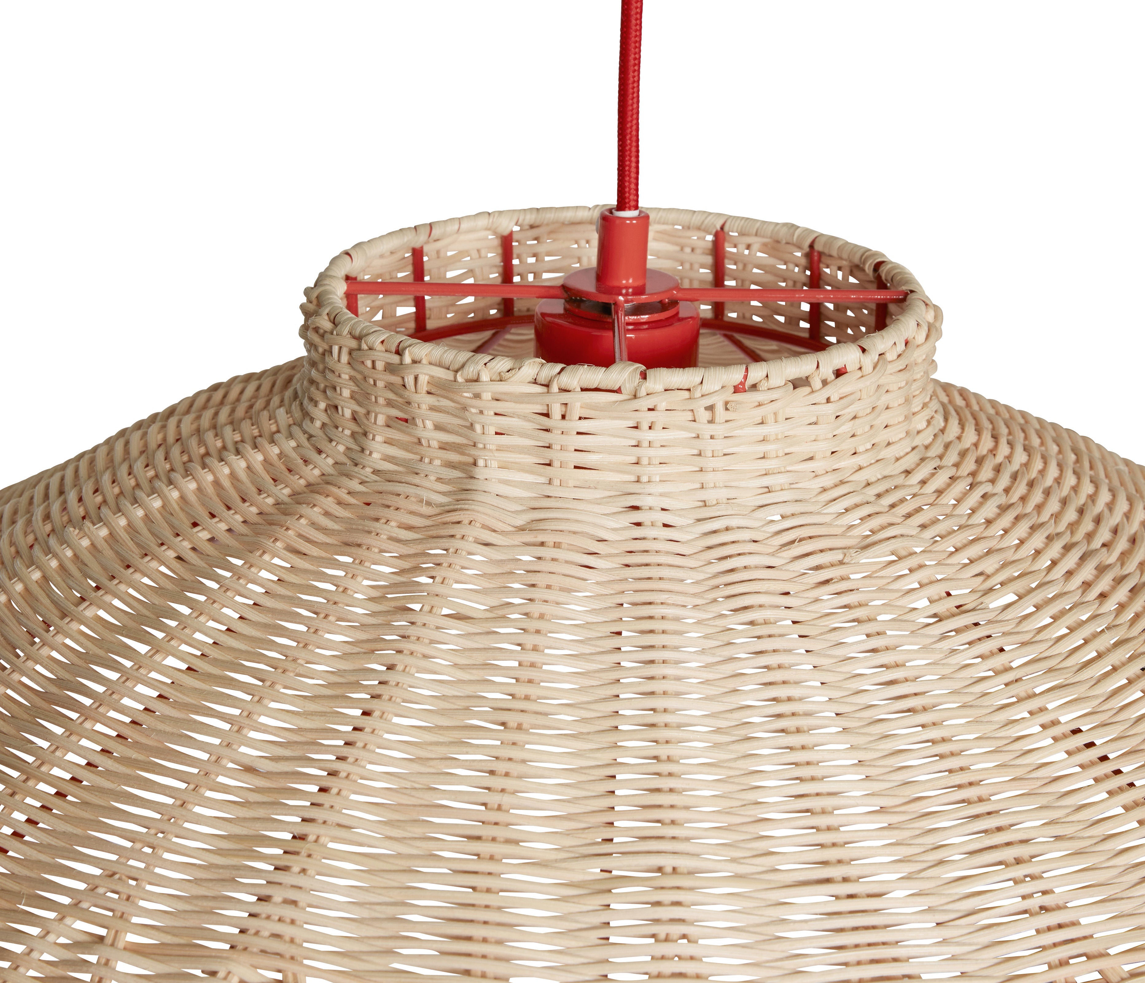 Hübsch Chand Plafondlamp Trapeze Rood/Natural