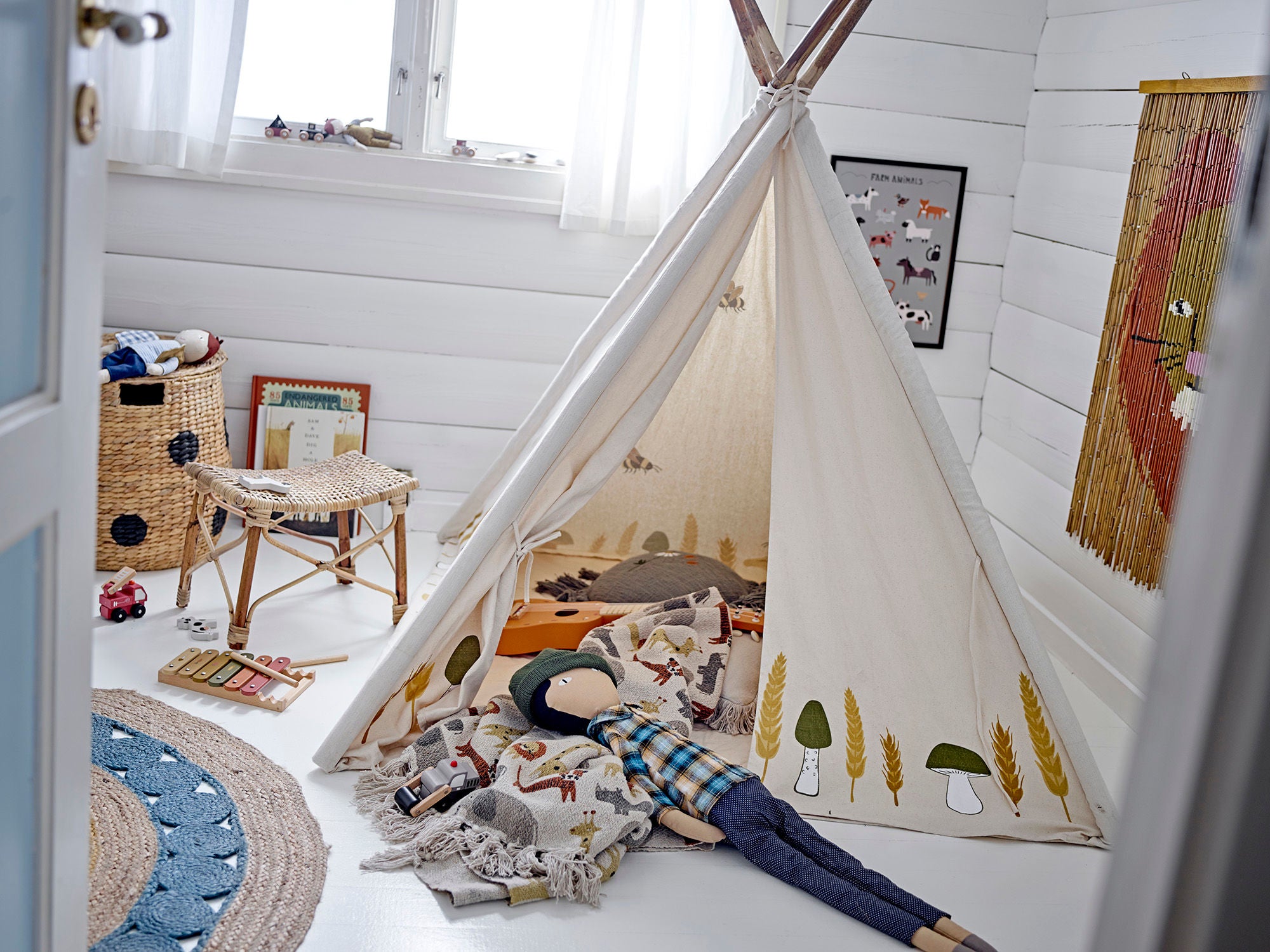 Bloomingville MINI Millo Tipi Infantil, Natural, Algodón