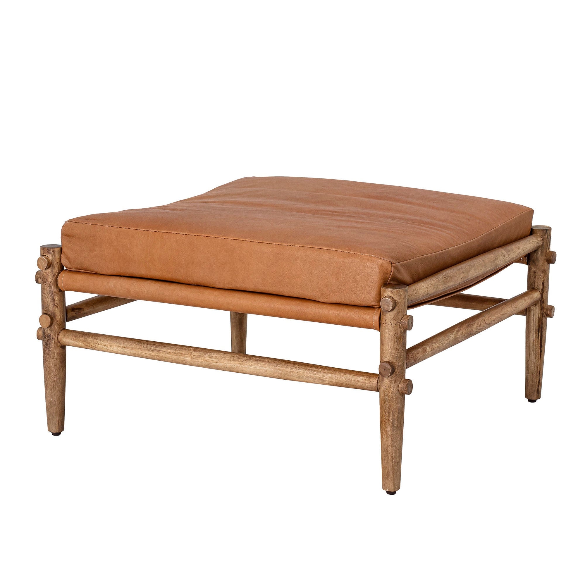 Bloomingville, Tabouret Aysia, Naturel, Cuir