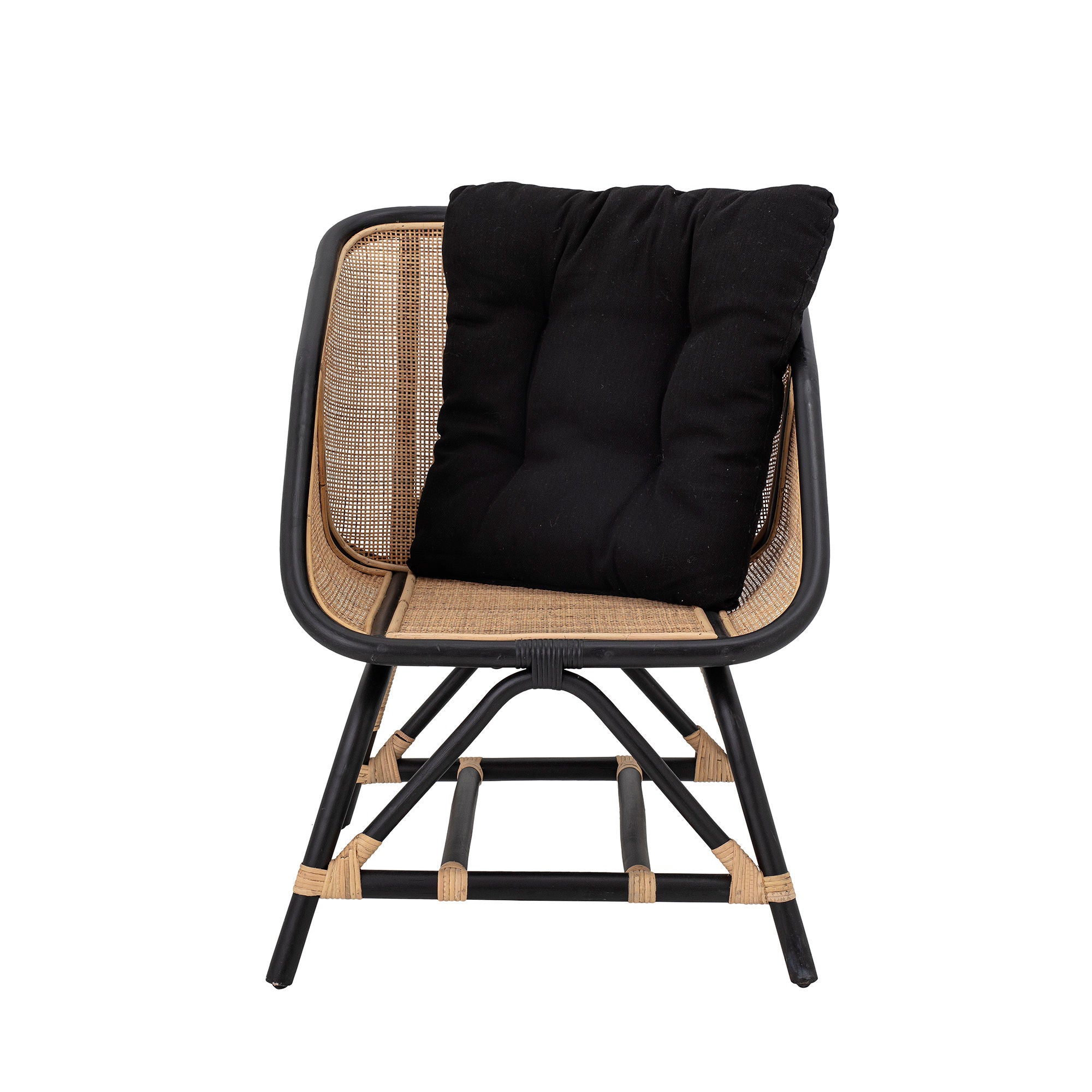 Bloomingville Silla Loue, Negro, Ratán