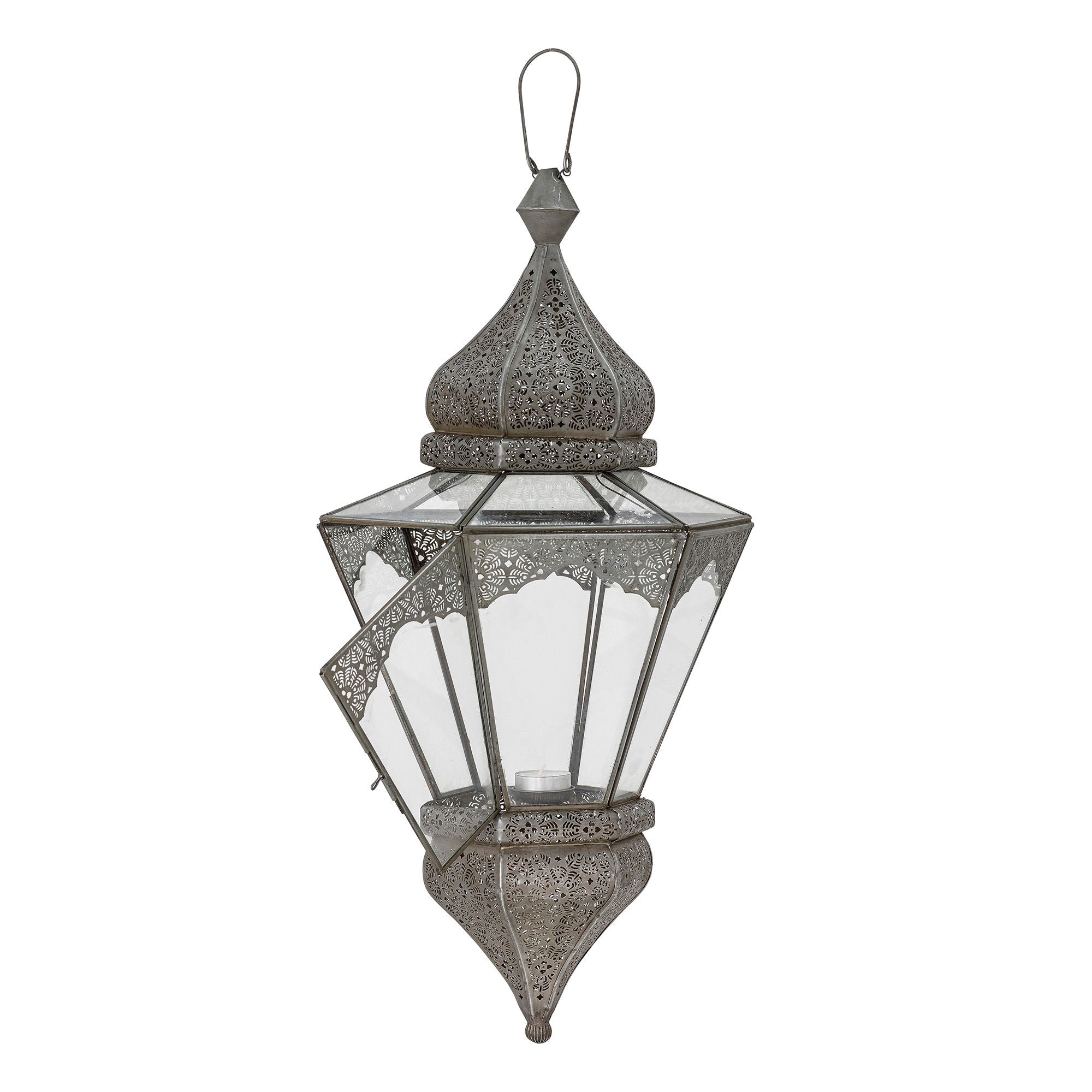 Bloomingville Lanterne Isabell, Gris, Verre