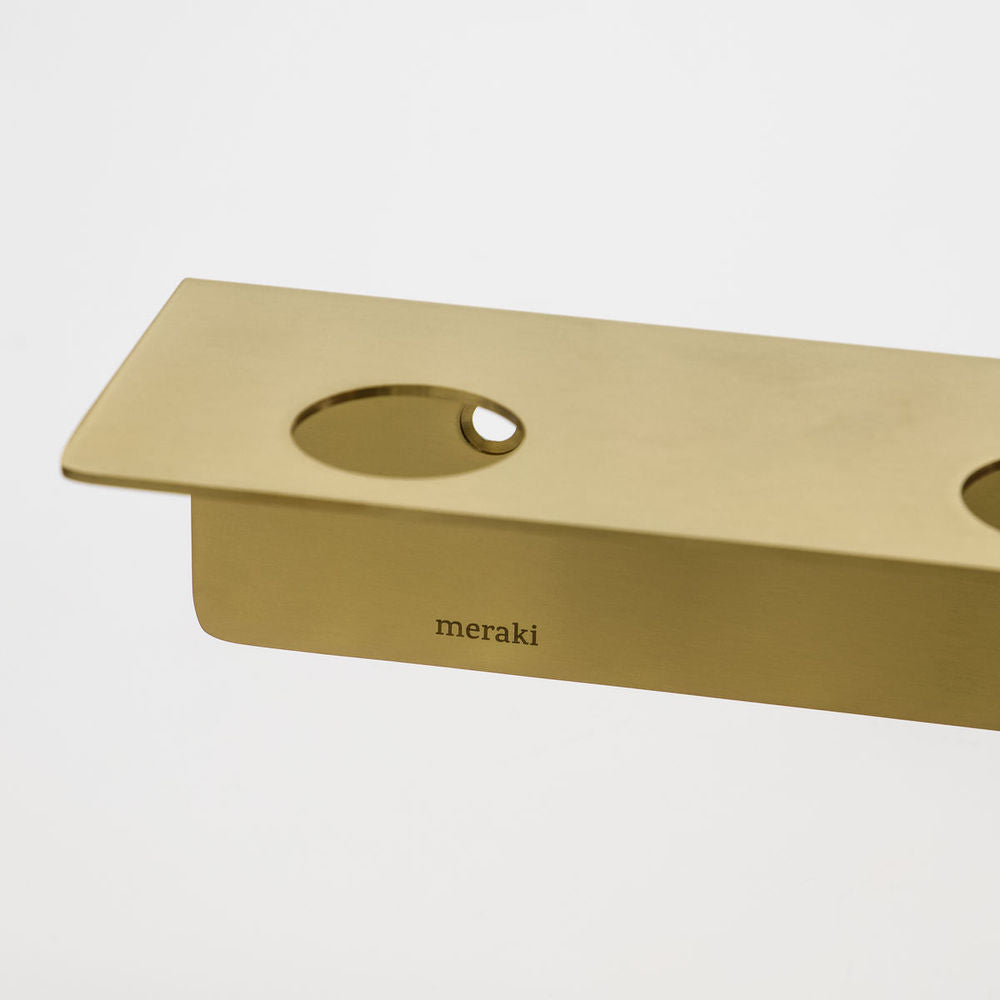 Meraki Flessenhouder met haken, Geborstelde messing afwerking